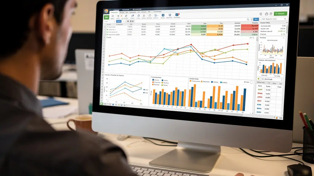 Écran d'ordinateur affichant un tableau d'amortissement de prêt professionnel